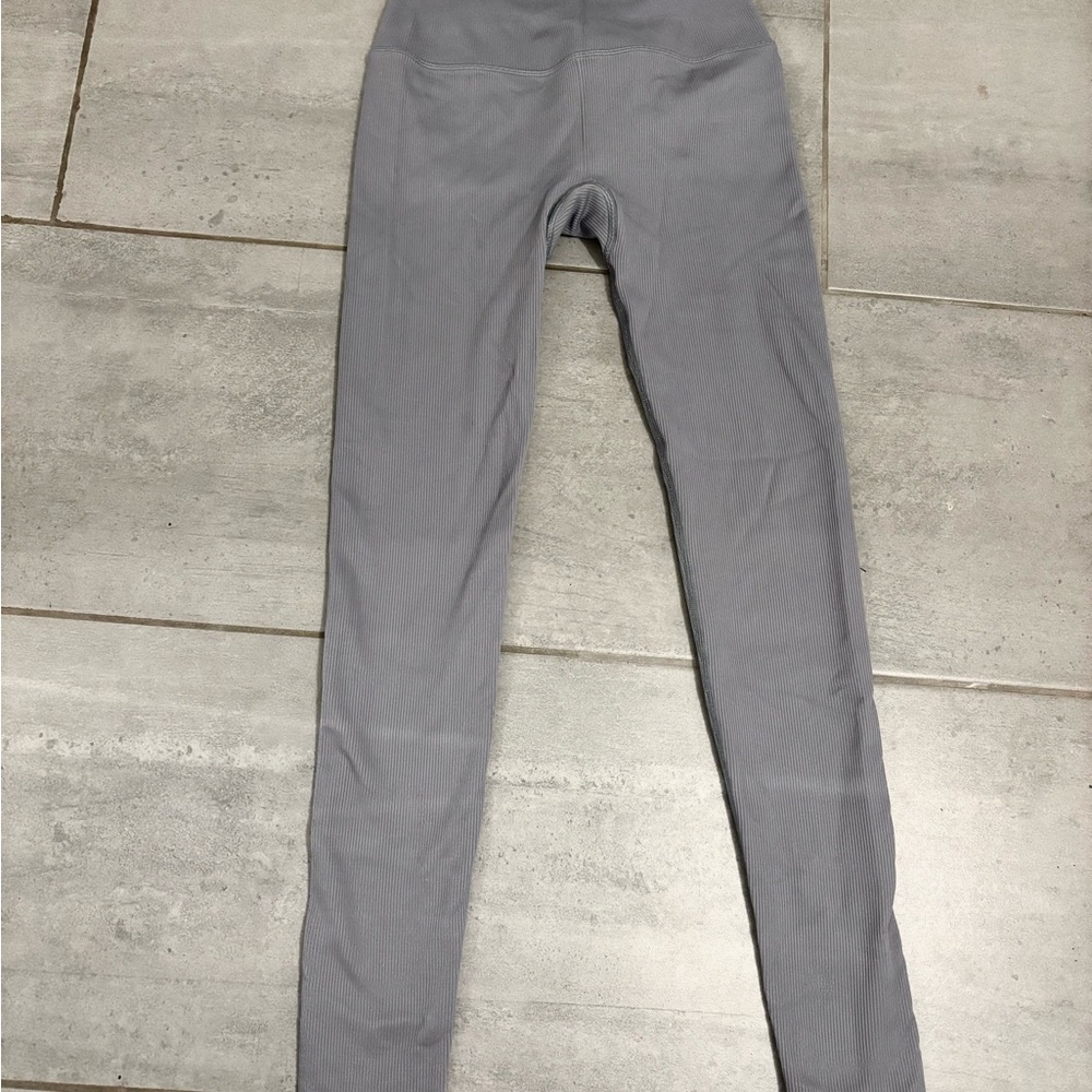 Blue Gray Alo Ribbed Leggings